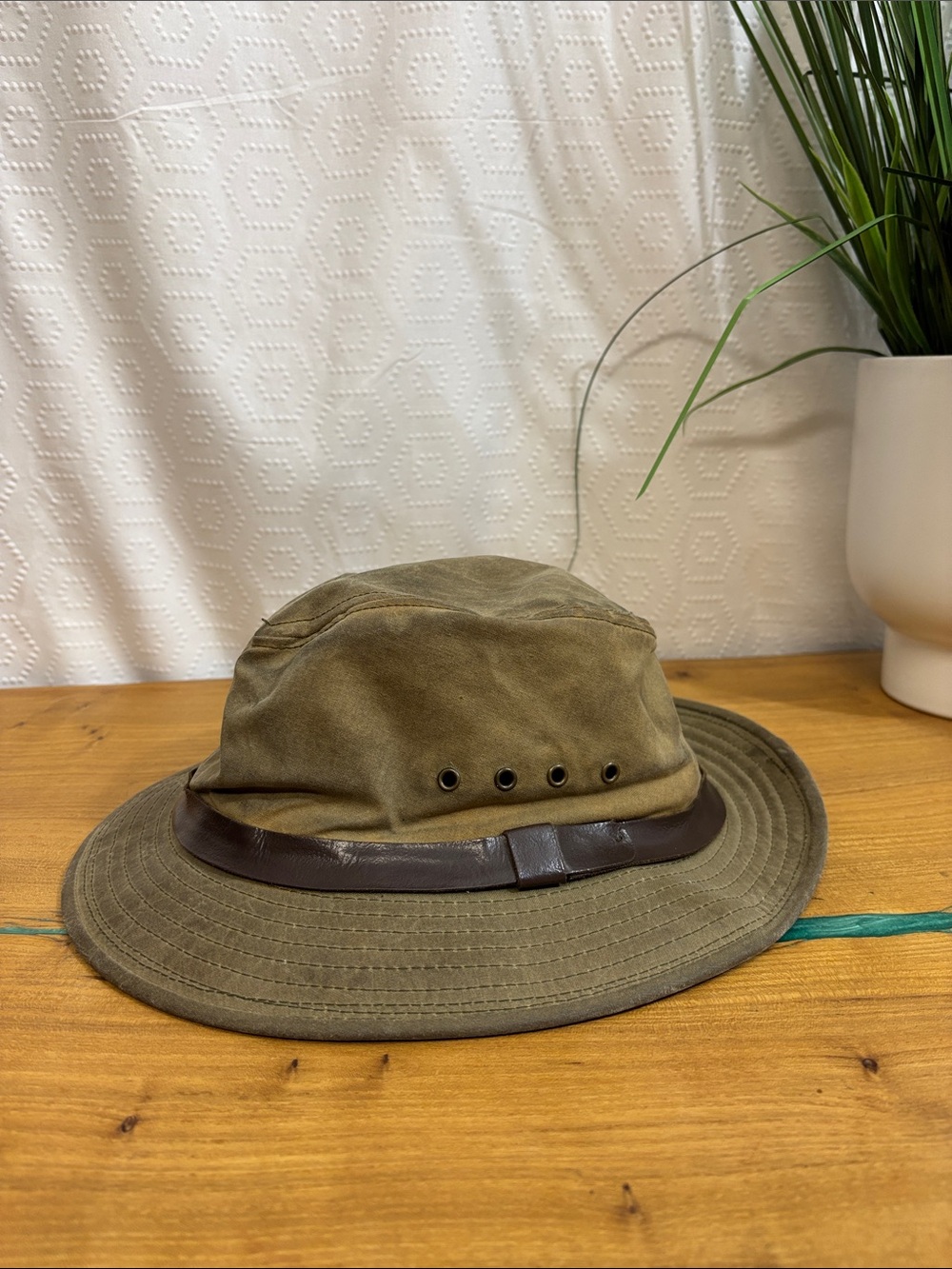 Vintage Filson Tin Cloth Hat - medium - Tan